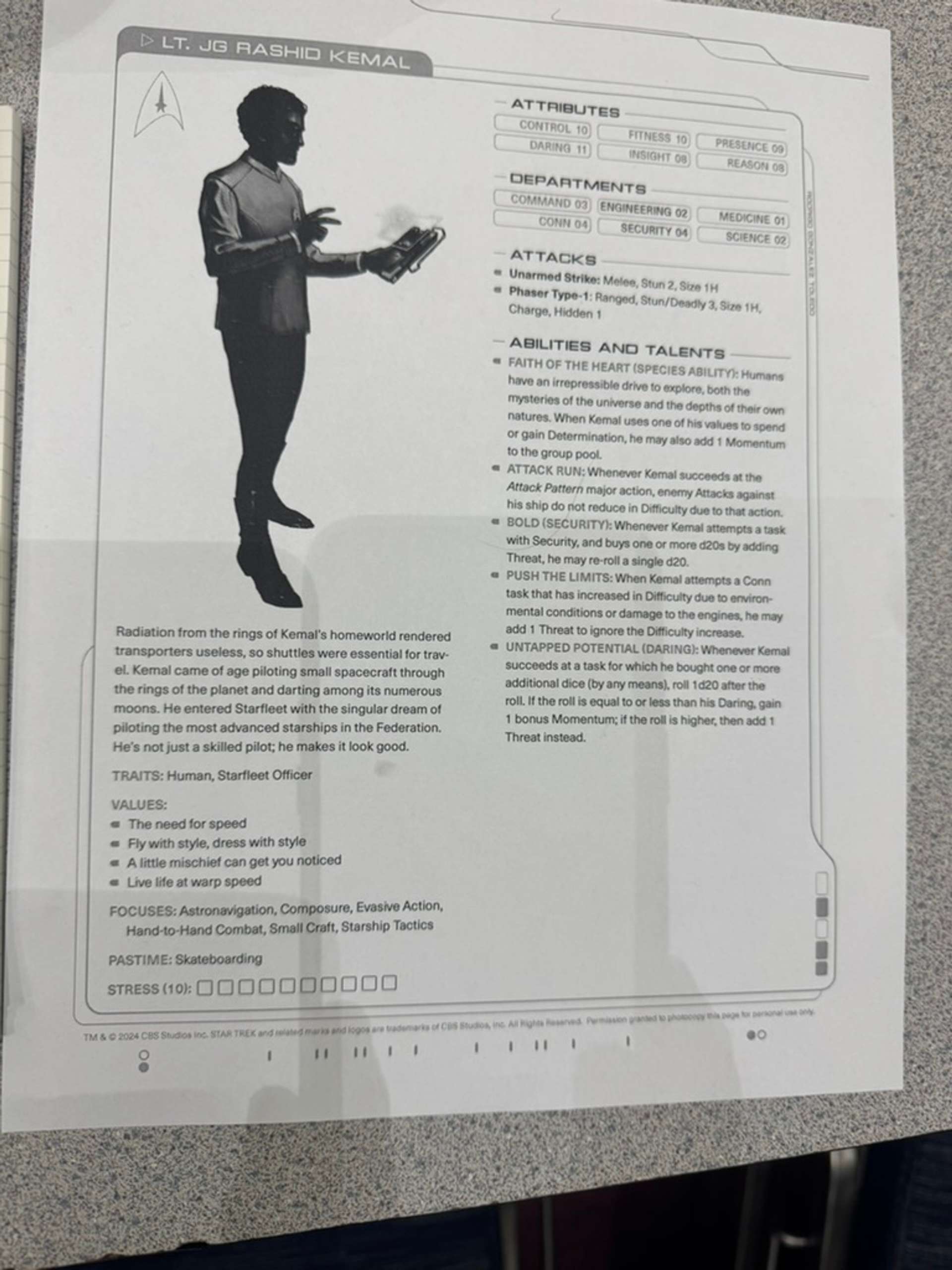 Hot shot starfleet pilot